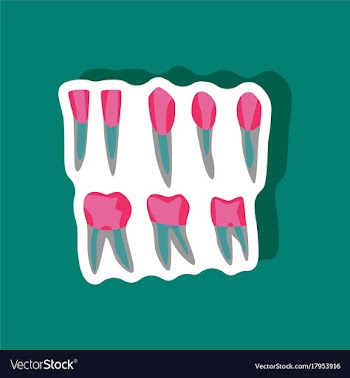 Tooth paper sticker on stylish background vector image