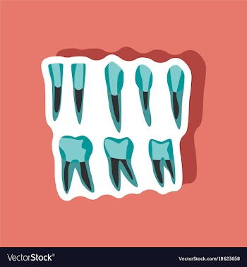 Tooth paper sticker on stylish background vector image