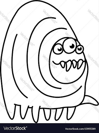 Toothy cartoon monster centipede vector image