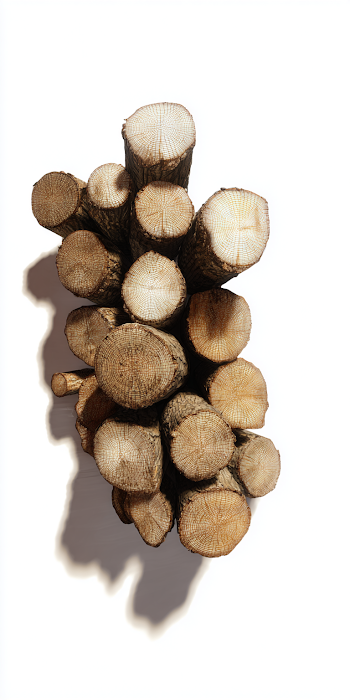 Top-Down View of Stacked Logs