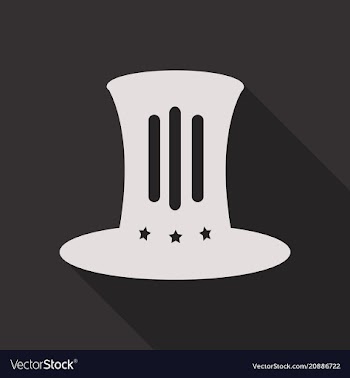 Top hat flat icon with long shadow on background vector image