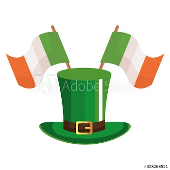 top hat leprechaun with flag ireland design icon