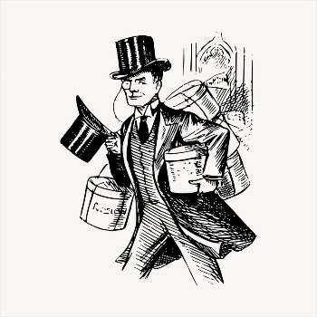 Top hat man  clipart, | Free Vector - rawpixel