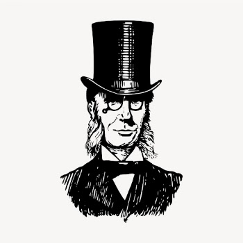 Top hat man clipart, vintage | Free Vector - rawpixel