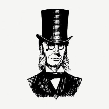Top hat man drawing, vintage | Free PSD - rawpixel