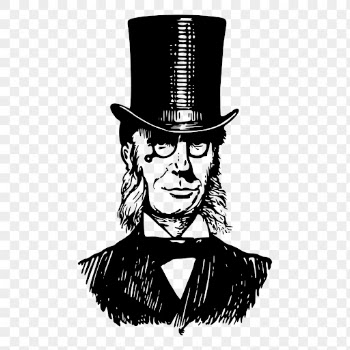 Top hat man png drawing | Free PNG - rawpixel