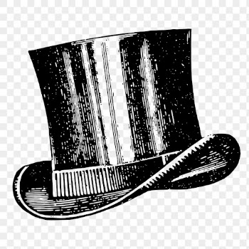 Top hat png clipart, vintage | Free PNG Illustration - rawpixel