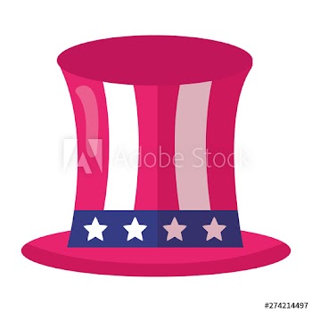 top hat with american flag