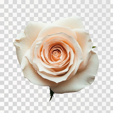 Top view, a rose flower, white background, clean composition