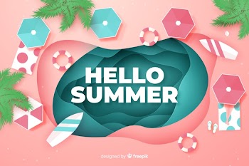 Top view of a beach in paper style Free Vector