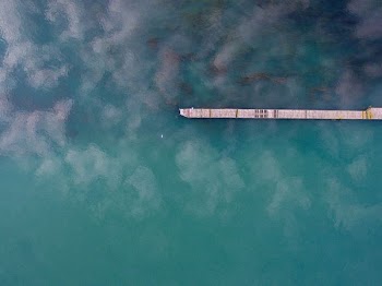 top view of body of water