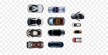 Top view of car top view 