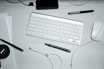 Top View of Computer Keyboard on Table