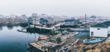 Top View of Houses and Pier
