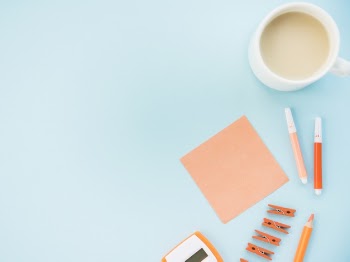 Top view of neat office desk Free Photo
