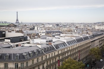 Top View of Paris City and Eiffel Tower