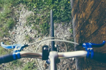 Top View of Road Bicycle Front Tire
