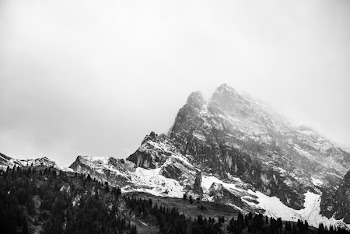 top view of snowy mountain
