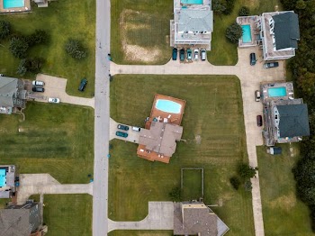 top view of suburb
