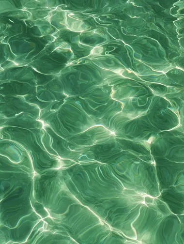 Top View of Water Ripples on Light Green Background Top View of Water Ripples on Light Green Background