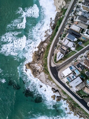 Top View Photo of Beach Near Town