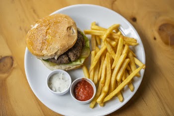 Top View Photo Of Burger Beside Fries