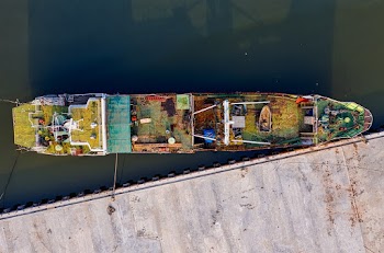Top View Photo of Cargo Ship