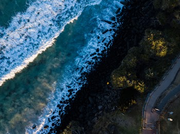 Top View Photo of Rocky Shore