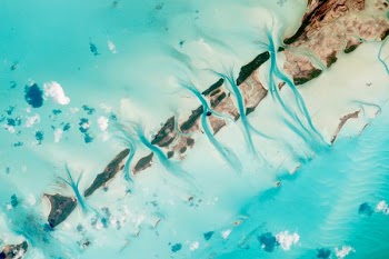 top view photography of brown islands