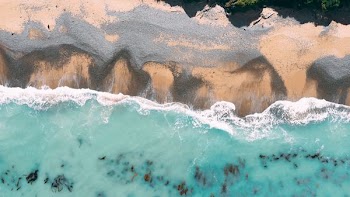 top view photography of seashore during daytime