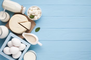 Top view variety of fresh dairy products Free Photo