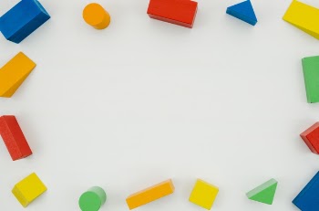 Top view wooden kids toys with copy space Free Photo