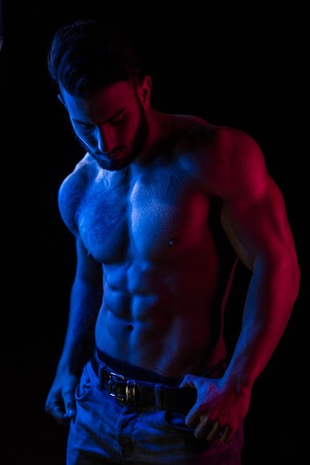 Topless Man in Denim Jeans