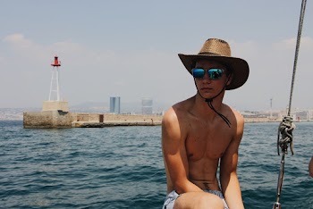 Topless Man Wearing Brown Hat