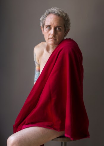 Topless Person Wrap With Red Garment