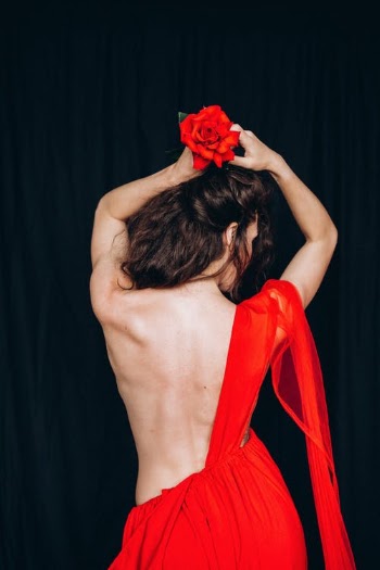 Topless Woman With Red Rose on Her Head · Free Stock Photo