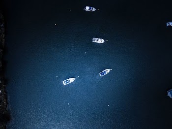 topview of yacht on body of water