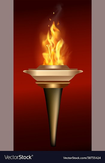 torch flame isolated on transparent background 3d