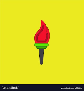 Torch icon symbol fire hot flame power flaming vector image