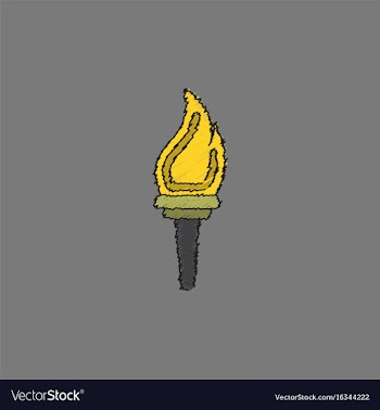 Torch icon symbol fire hot flame power flaming vector image