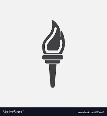 Torch icon symbol fire hot flame power flaming vector image