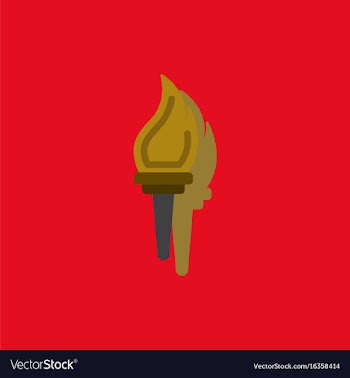 Torch icon symbol fire hot flame power flaming vector image