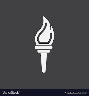 Torch icon symbol fire hot flame power flaming vector image