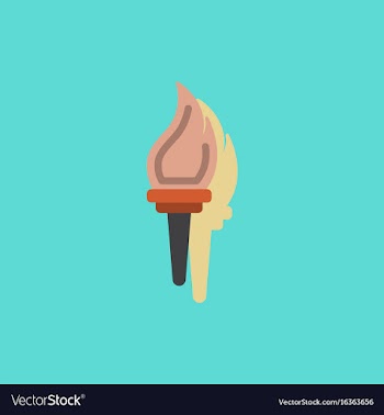 Torch icon symbol fire hot flame power flaming vector image