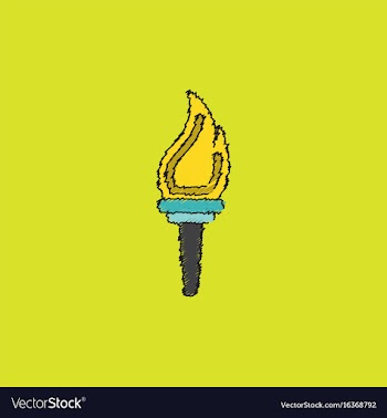 Torch icon symbol fire hot flame power flaming vector image