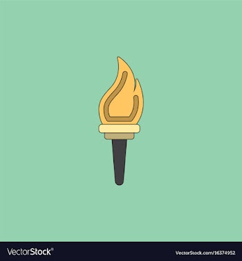 Torch icon symbol fire hot flame power flaming vector image