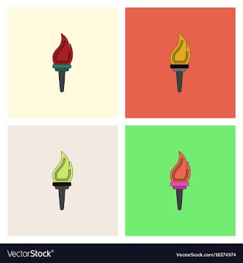 Torch icon symbol fire hot flame power flaming vector image