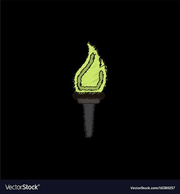 Torch icon symbol fire hot flame power flaming vector image
