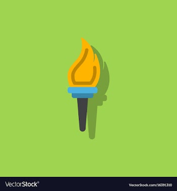 Torch icon symbol fire hot flame power flaming vector image