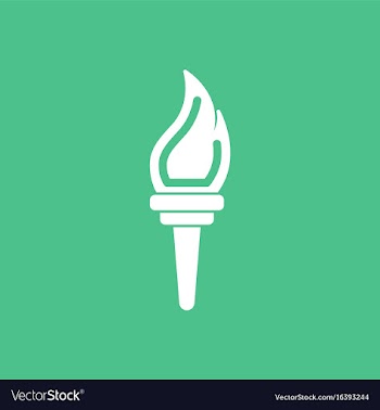 Torch icon symbol fire hot flame power flaming vector image
